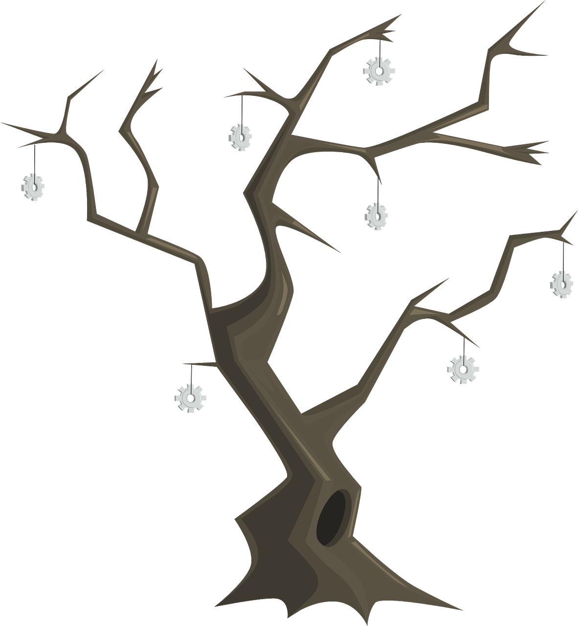Dead Tree Clipart Scary - Arvore Seca Vetor - Png Download (1182x1280), Png Download