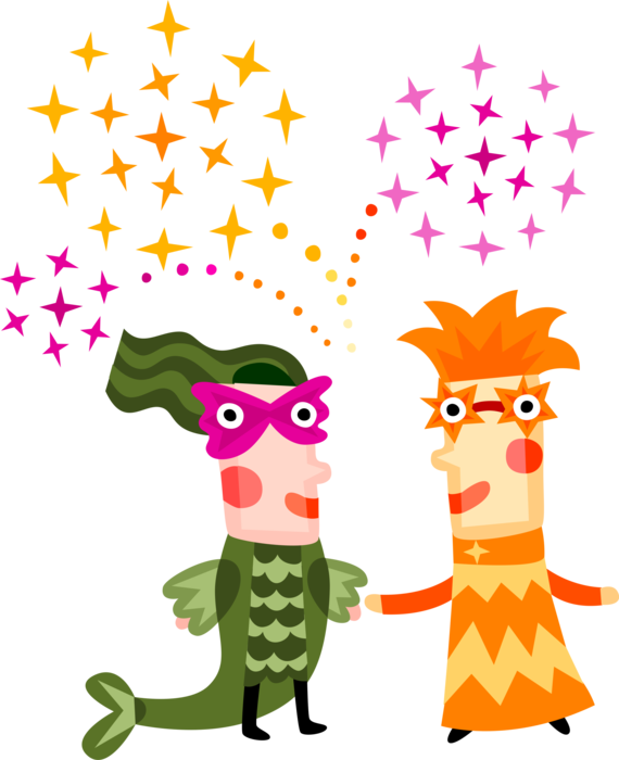 Vector Illustration Of Carnival Of Venice With Venetian - Mardi Gras Clip Art - Png Download (570x700), Png Download