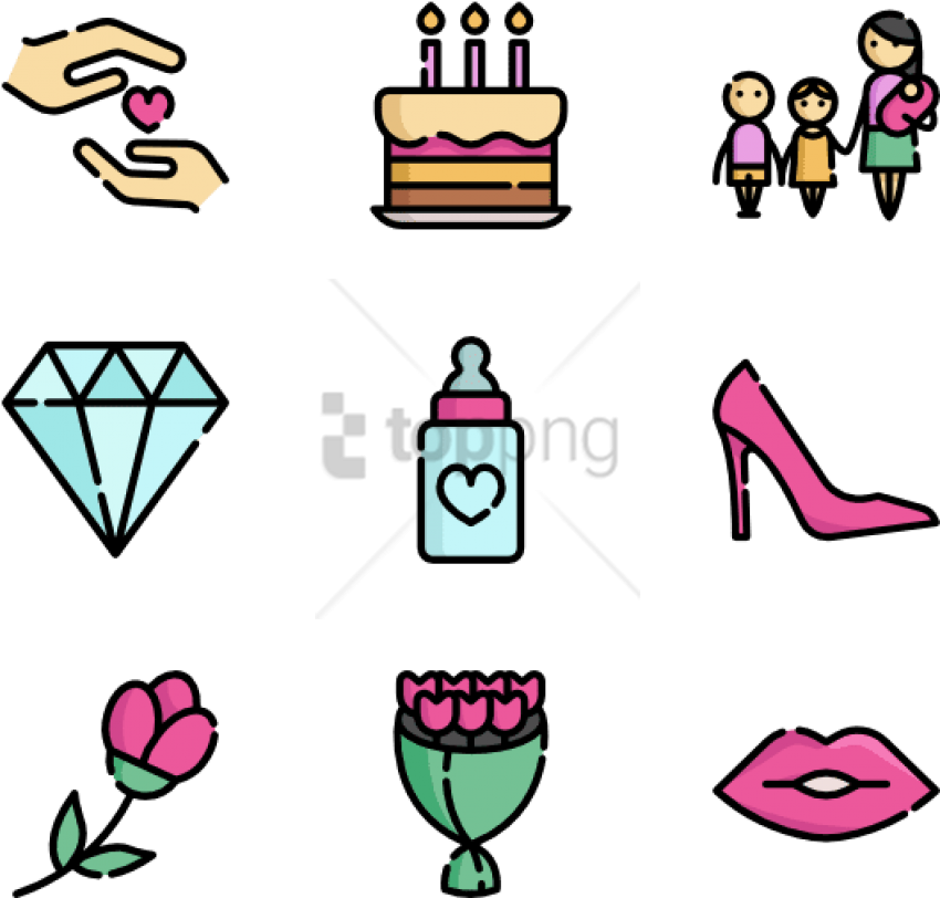 Free Png Mother's Day - Mother's Day Iconos Clipart (850x812), Png Download