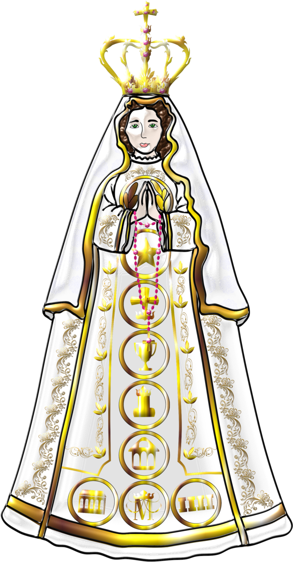 Virgin Mary, Catholic, Venezuela Flag, Fences, Flags, - Illustration Clipart (662x1207), Png Download