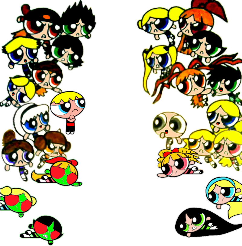 Powerpuff Characters Shocked Clipart (801x814), Png Download