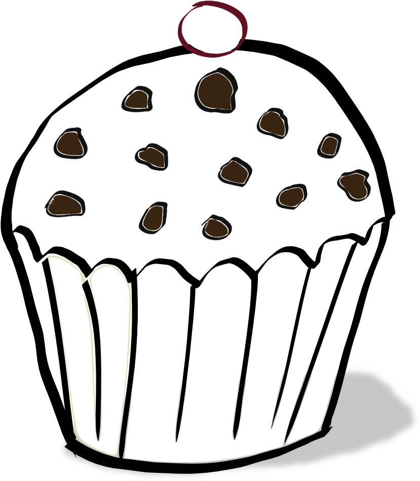 Muffin Coloring Page - Colouring Pages Of Muffin Clipart (999x1043), Png Download