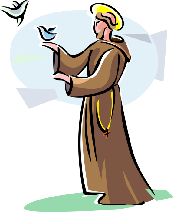 More In Same Style Group - St Francis Of Assisi Clip Art - Png Download (575x700), Png Download