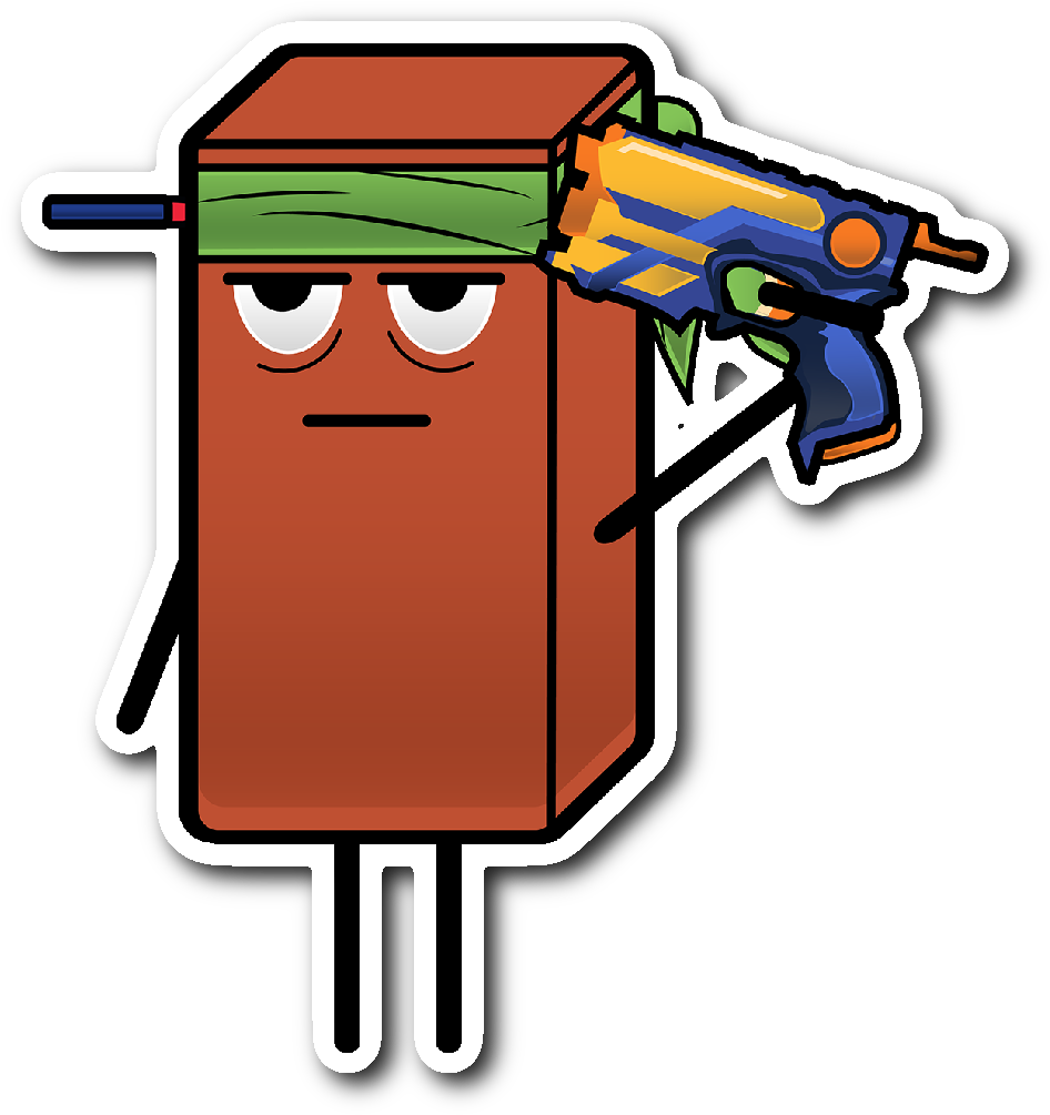 Zombie Hunter Headshot Brick Vinyl Sticker Clipart (1064x1064), Png Download