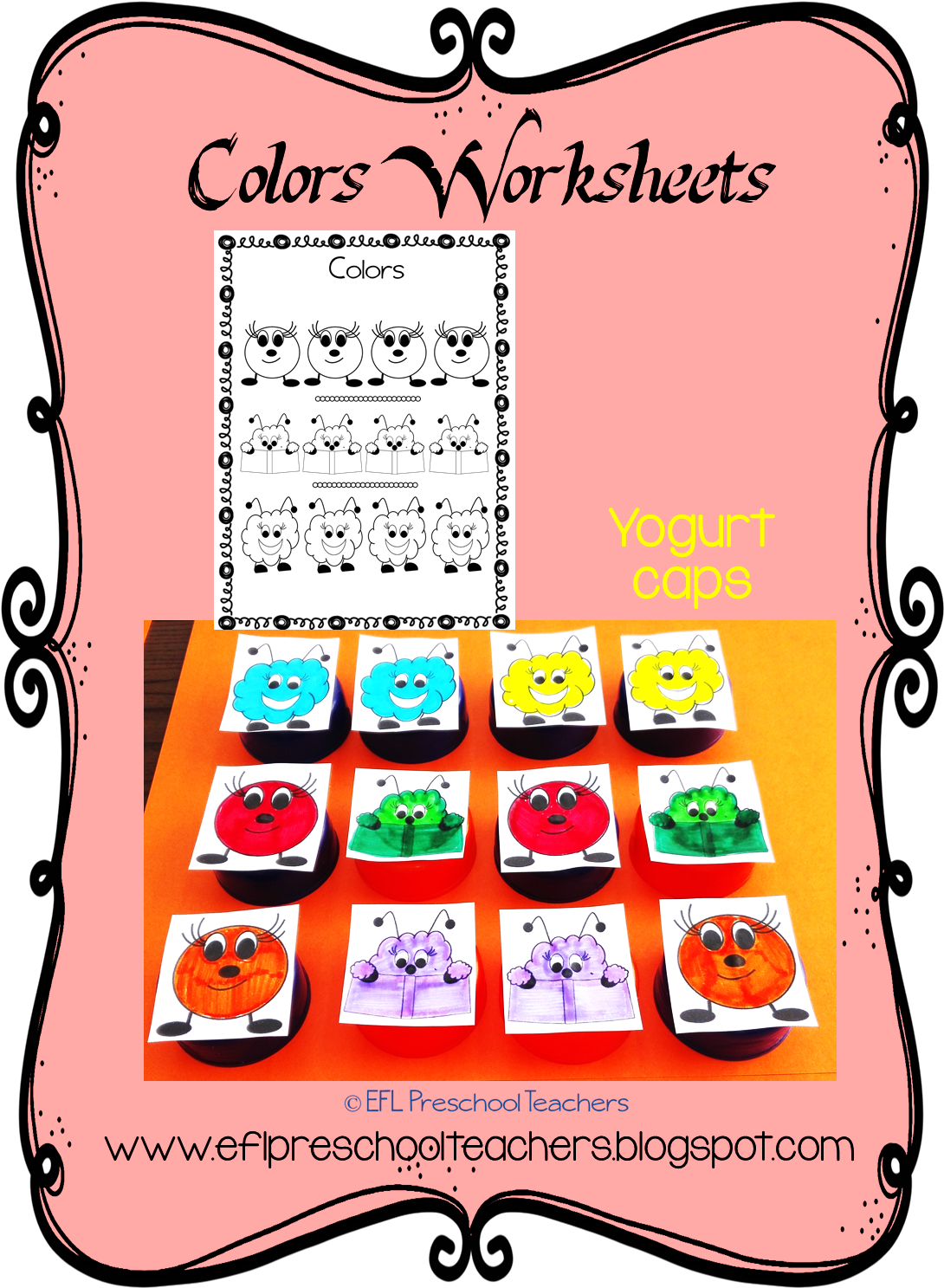 Esl Color Unit Worksheets And Them Place Each Monster Clipart (1125x1560), Png Download