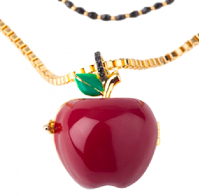 Disney Couture Make A Wish And Take A Bite Poison Apple - Necklace Clipart (700x895), Png Download