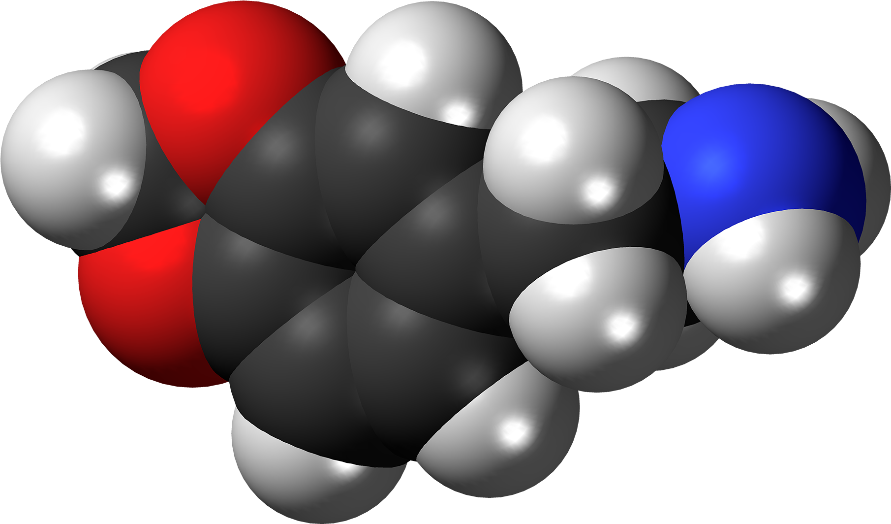 Mdpea Molecule Spacefill - Noradrenaline Png Clipart (2000x1253), Png Download