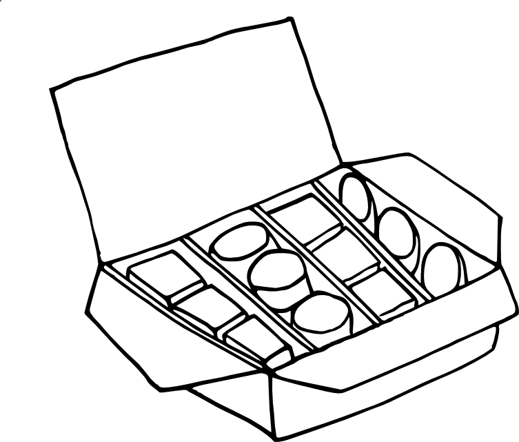 Coloriage Chocolat Coloriageboitedechocolat - Boite De Chocolat Dessin Clipart (753x641), Png Download