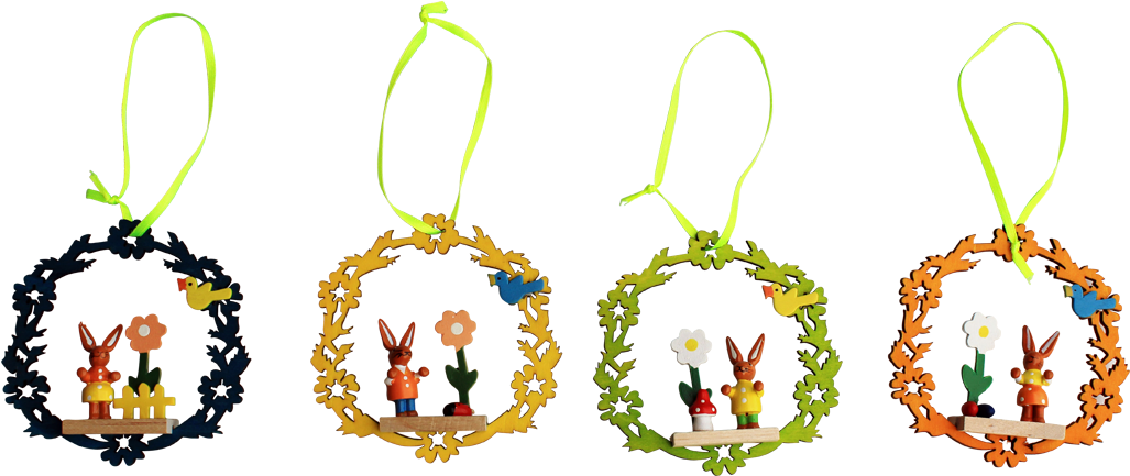 Tree Hanging Deco Flower Wreath Coloured Ca 10*10cm - Illustration Clipart (1027x433), Png Download