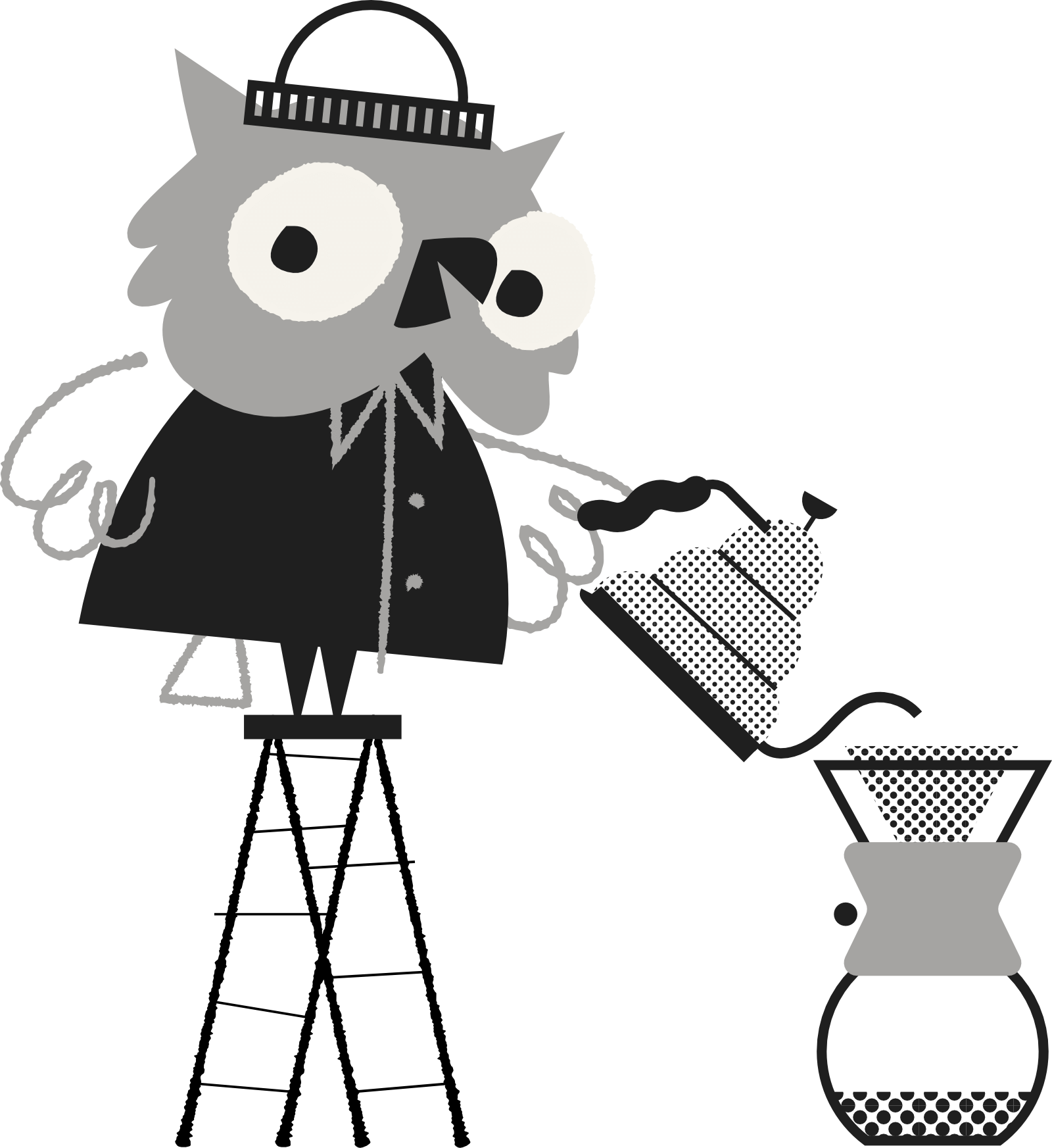 Fancy Yourself A Coffee Snob - Illustration Clipart (1600x1745), Png Download