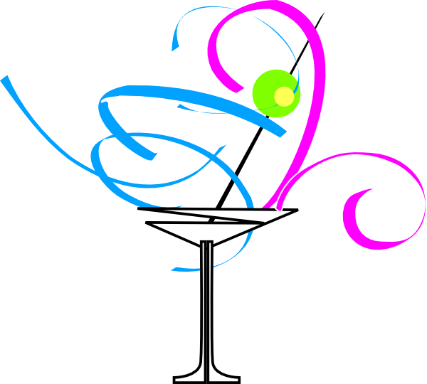 Drawings Of Cocktail Glasses Clipart (600x540), Png Download