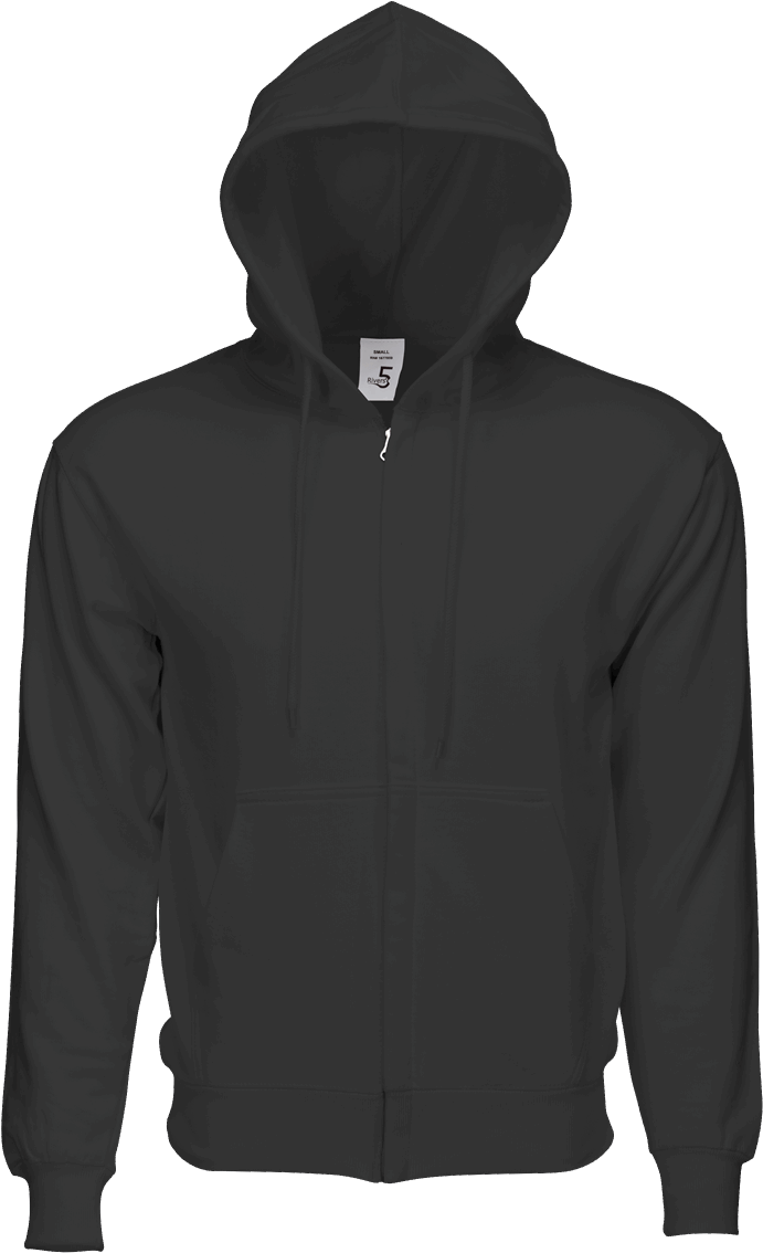 Hoodie Clipart Grey Hoodie - Fruit Of The Loom Black Zip Hoodie - Png Download (1183x1183), Png Download