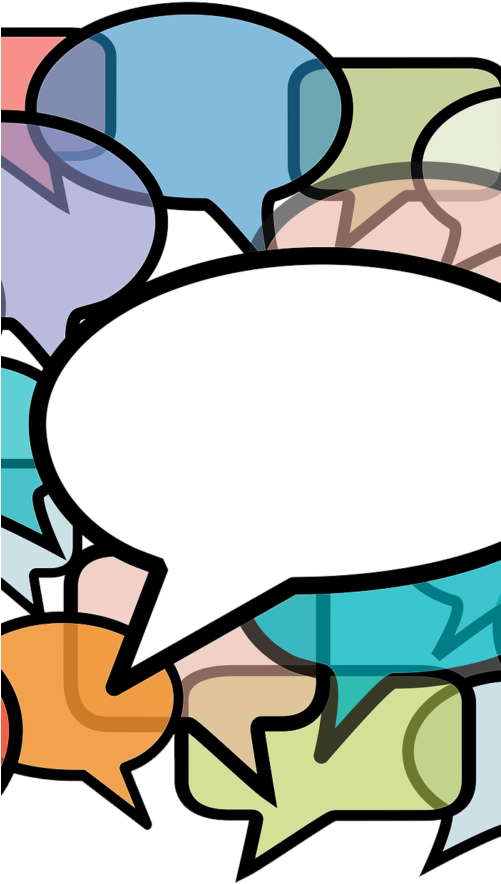 Bigstock Talk In Colors Speech Bubbles Clipart (501x884), Png Download