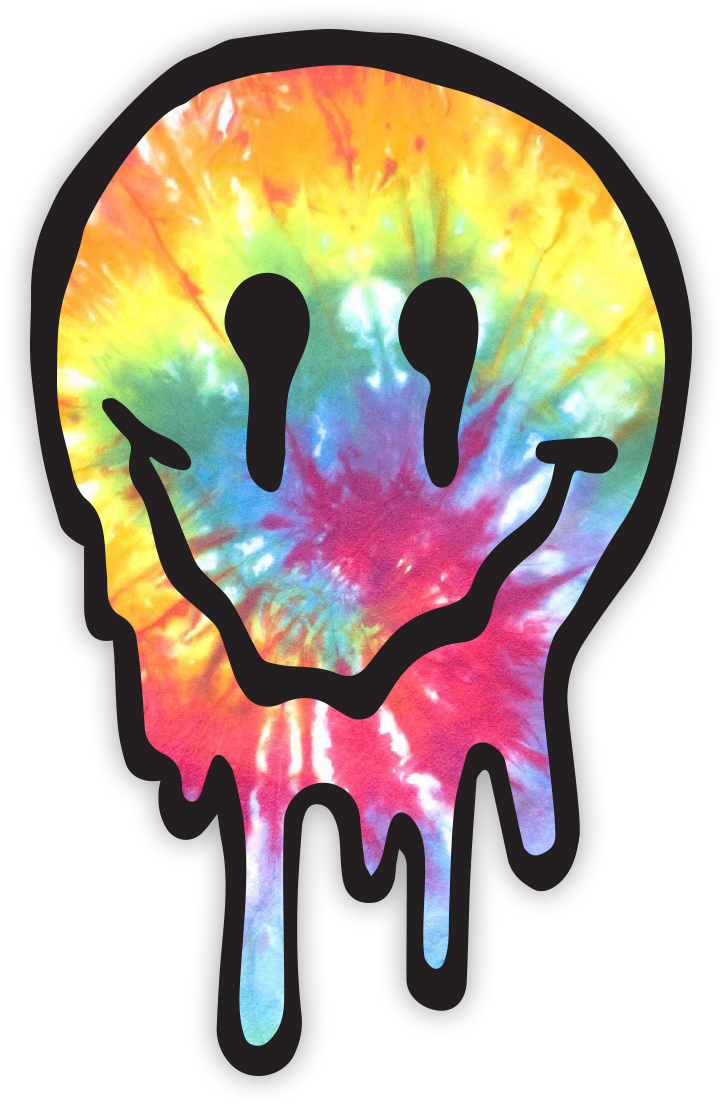 Drippy Face Tie Dye Sticker Clipart (1200x1200), Png Download