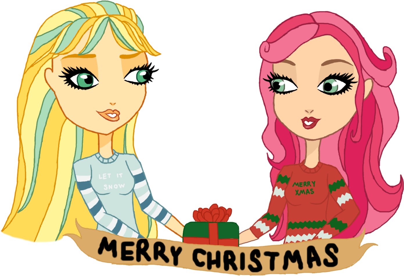 Secret Santa For Daisy - Cartoon Clipart (1391x953), Png Download