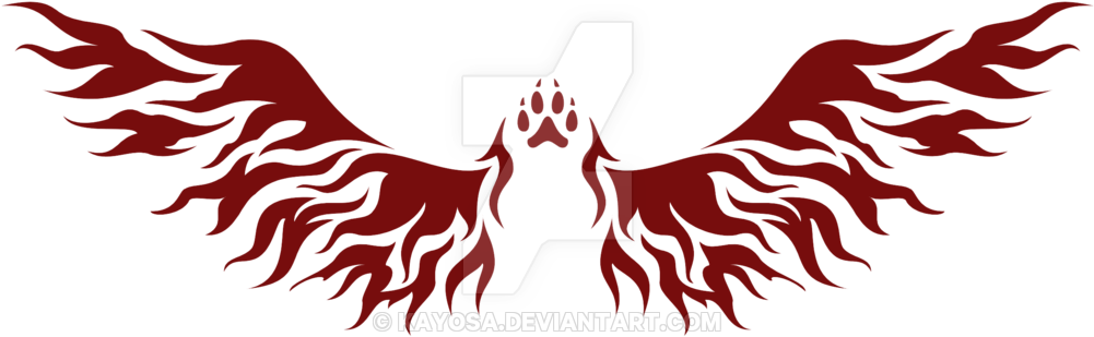 Fire Flame Clipart Transparent - Fire Wings Tribal - Png Download (1024x349), Png Download