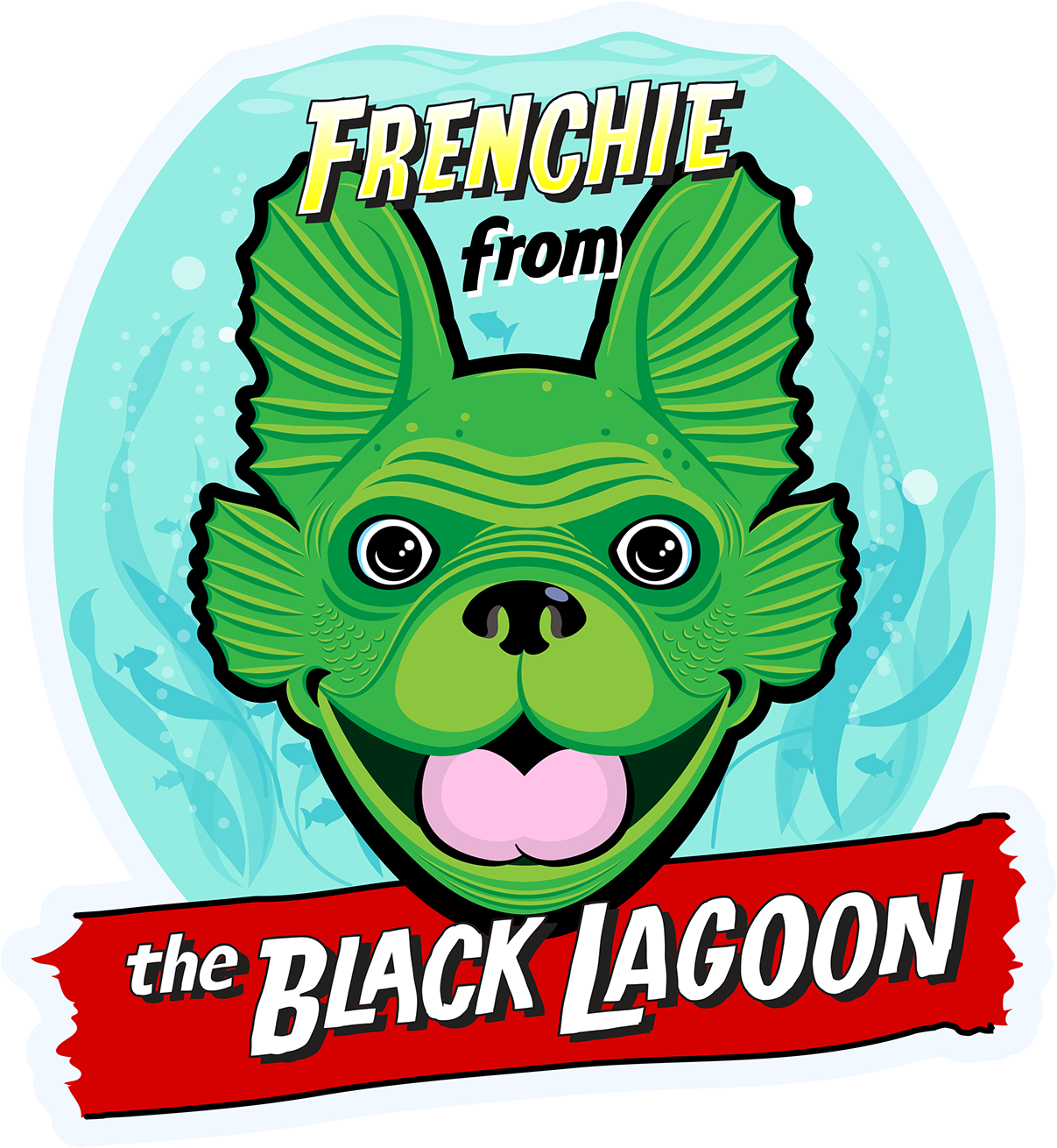I Designed A Colorfull Gilled French Bulldog From The - Cartoon Clipart (1400x1680), Png Download