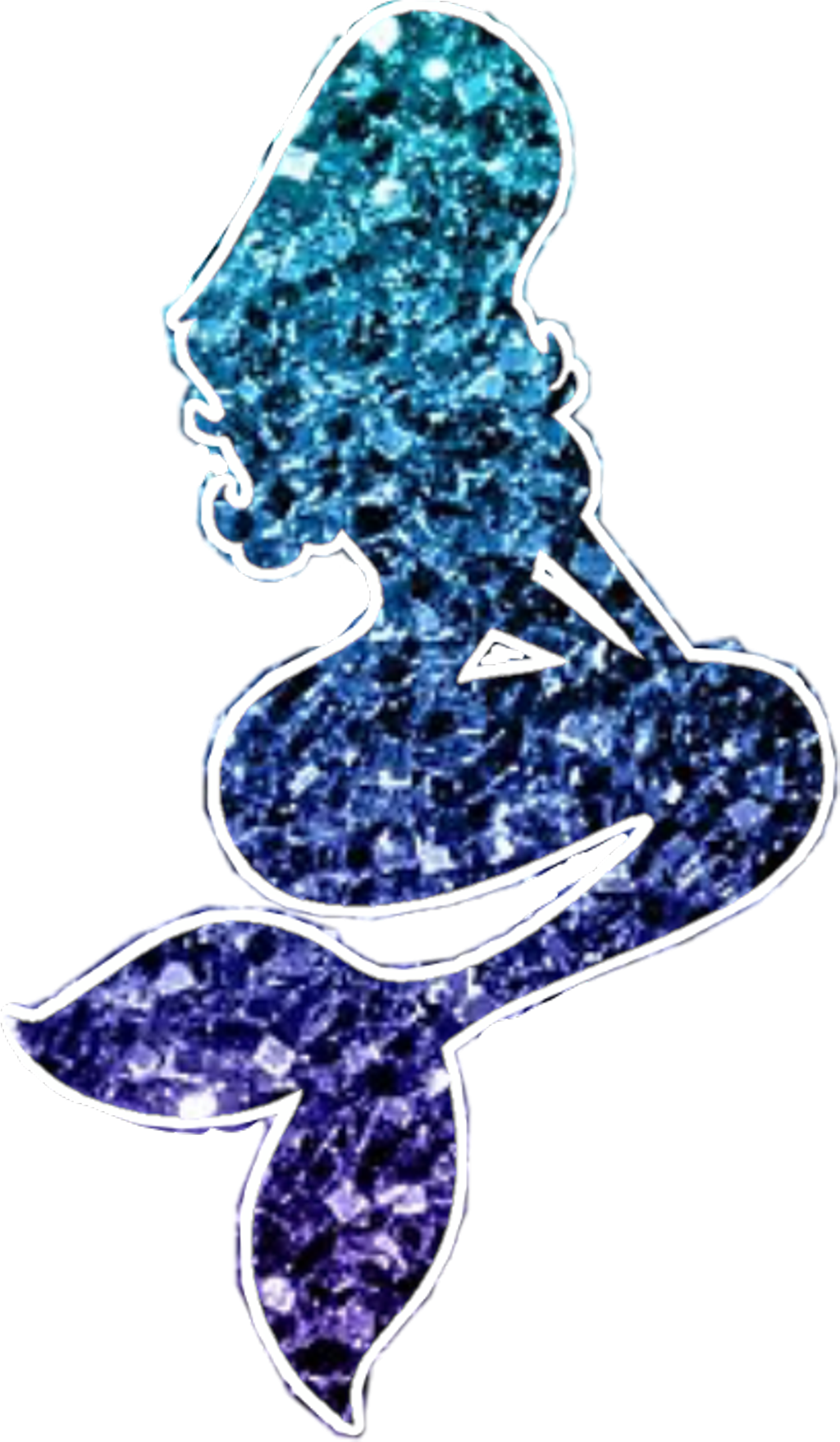 #mermaid #blueaesthetic #glitter #voteme #voteifyoulike - Clip Art Mermaid - Png Download (1024x1757), Png Download