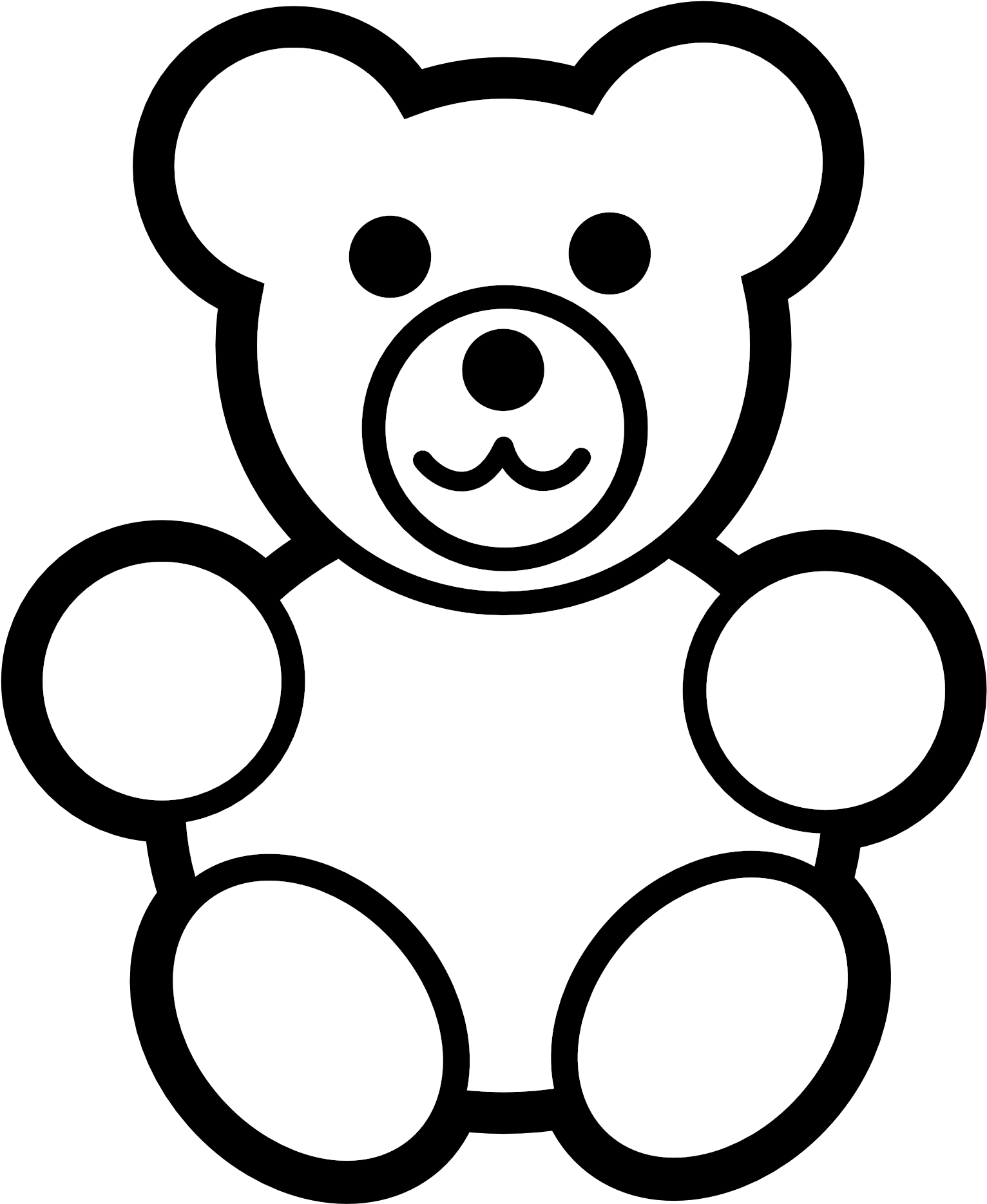 Clipart Of Amp, Amd And Fabulous - Teddy Bear Images Black And White - Png Download (1969x1969), Png Download