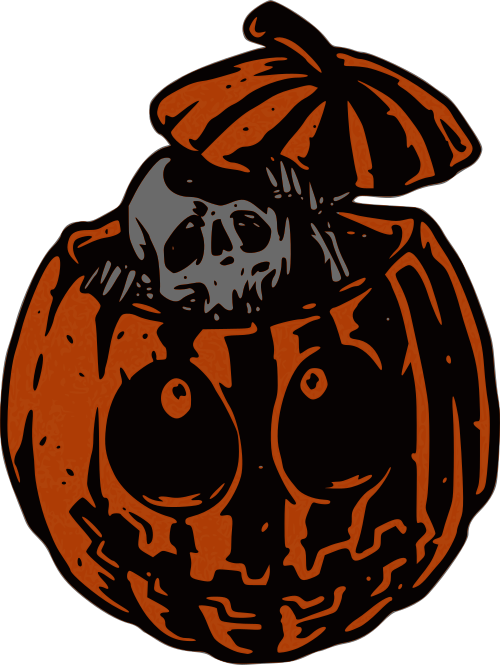 Holidays, Personal Use, Pumpkin And Skeleton, - T-shirt Clipart (500x665), Png Download