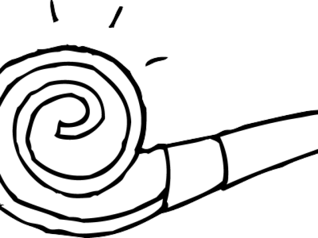 Horns Clipart Torotot - Party Blower Clipart Black And White - Png Download (640x480), Png Download