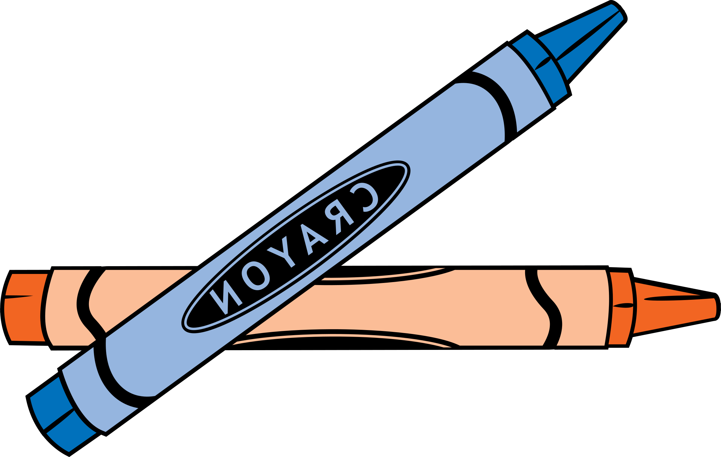 Clipart Of Implement, Crayon Two And 2 Pen - Png Download (2400x1523), Png Download