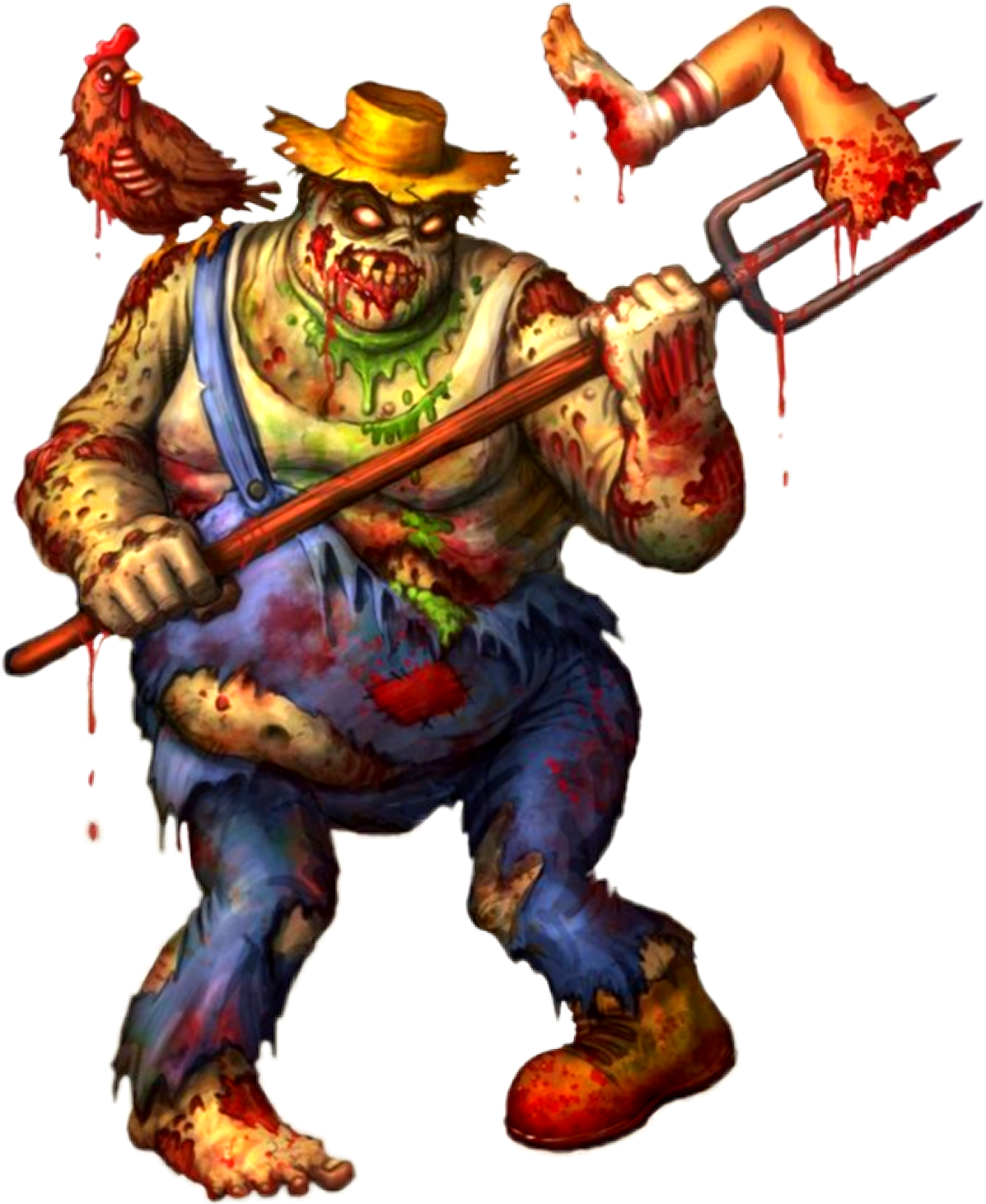Farmer Zombie Clipart (1024x1250), Png Download