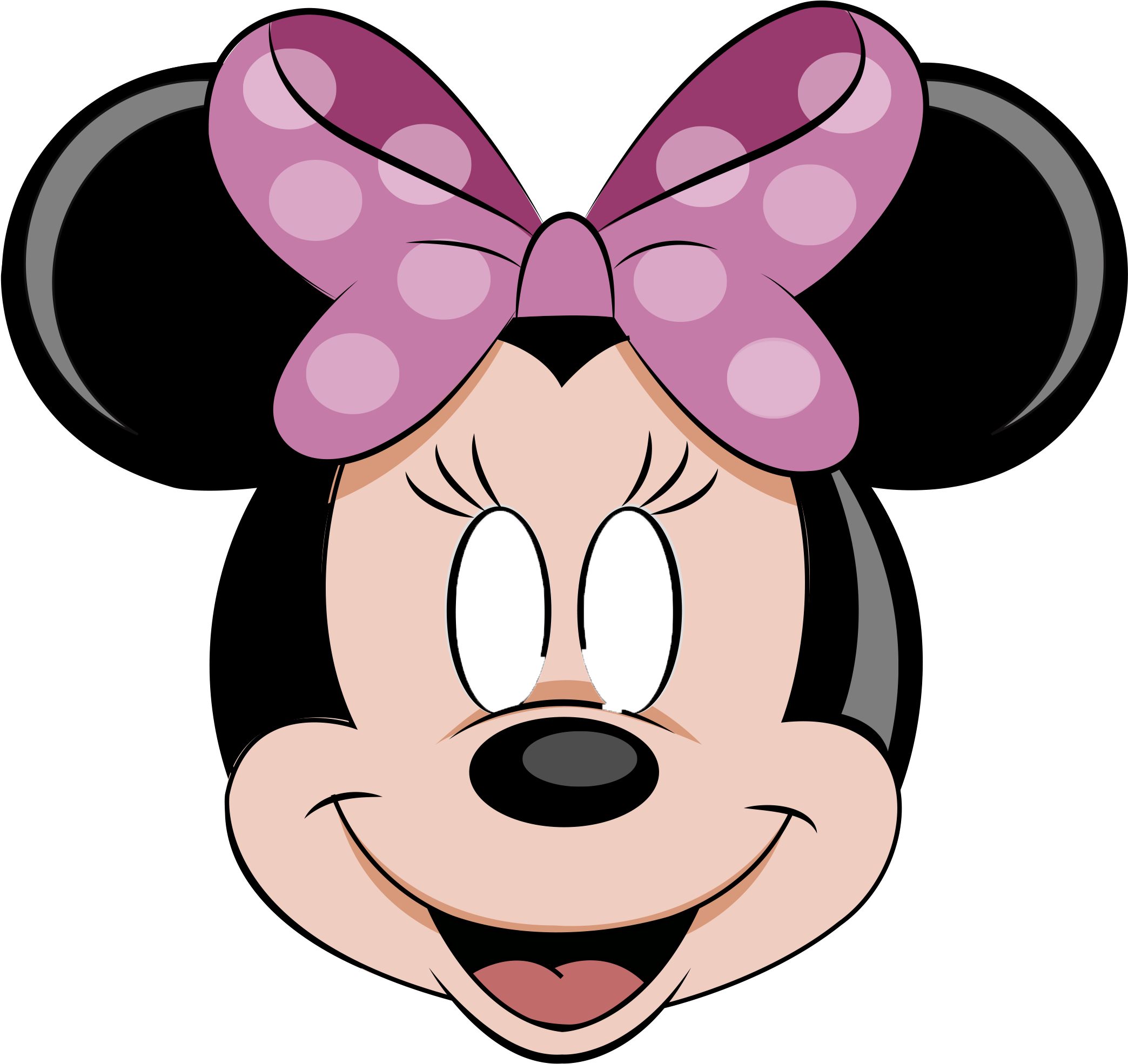 Heart - Minnie Mouse With Pink Bow Clipart (2177x1985), Png Download