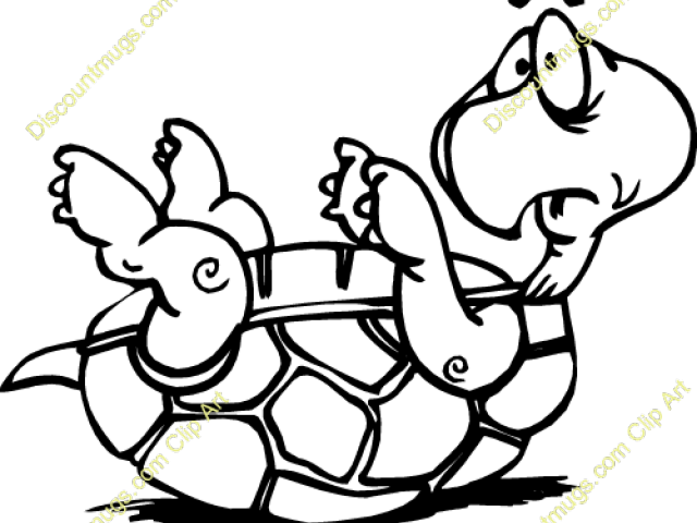 Upside Down Turtle Drawing Clipart (640x480), Png Download