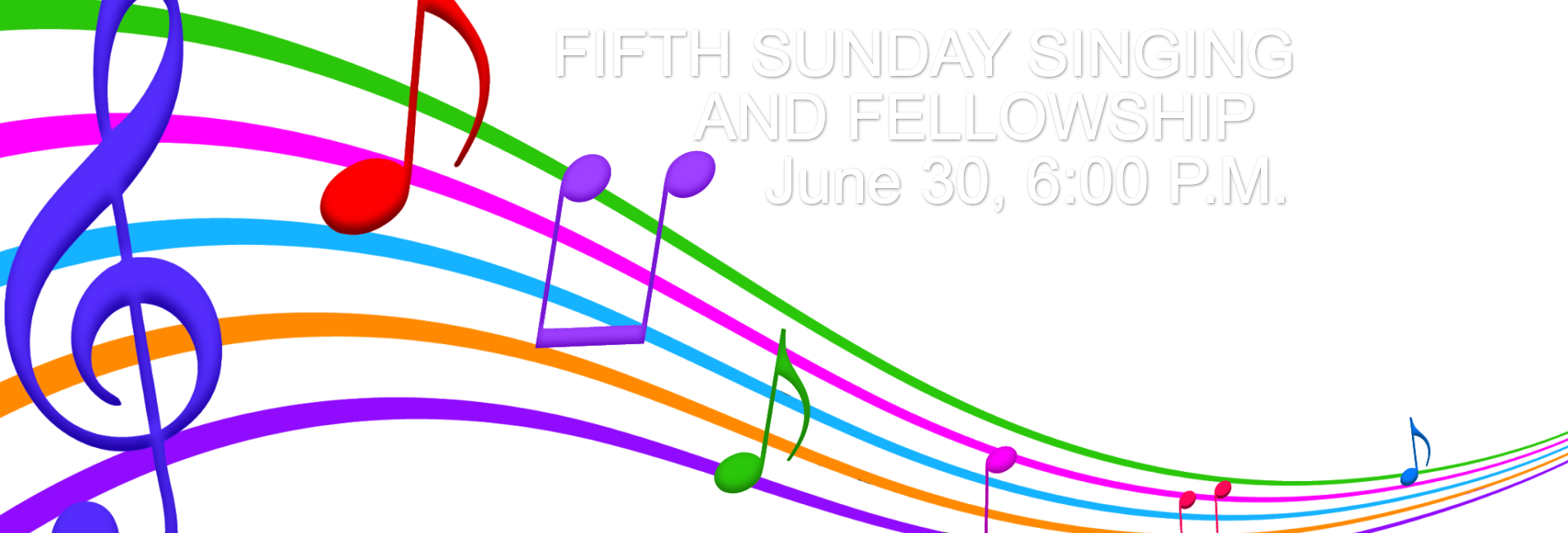 Gallery - Musical Notes In Color Clipart (1900x646), Png Download