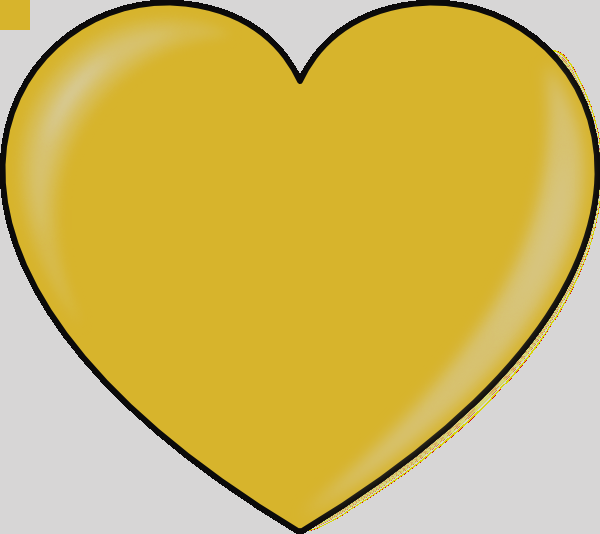 Gold Hearts Clip Art Gold Heart Clipart - Yellow Heart Image Png Transparent Png (600x534), Png Download