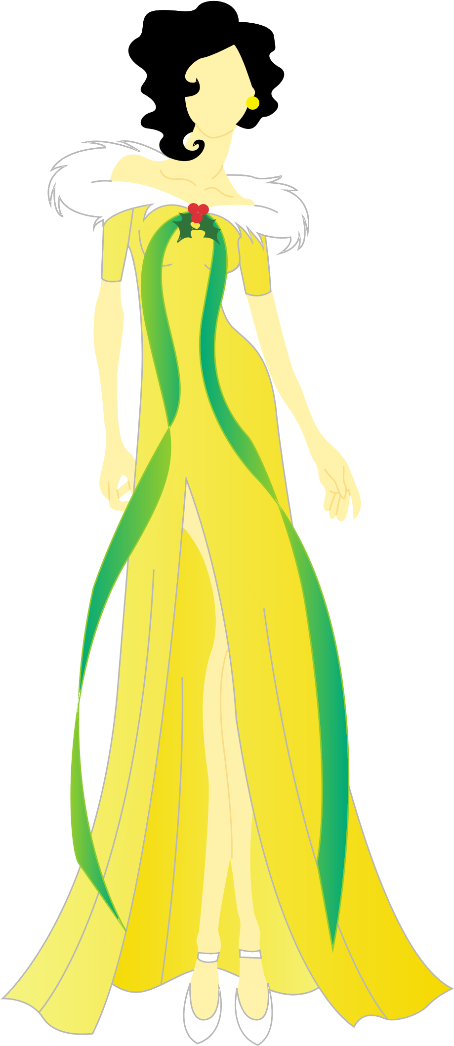 Dress Clip Hair - Illustration - Png Download (1070x2335), Png Download