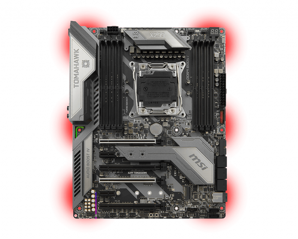 Intel X299 Motherboards X299 Tomahawk - Mainboard Msi X299 Tomahawk Clipart (1024x820), Png Download