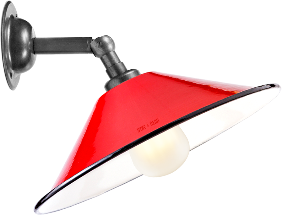 Red Small Cone Shade Wall Lamp - Hoe Clipart (900x900), Png Download