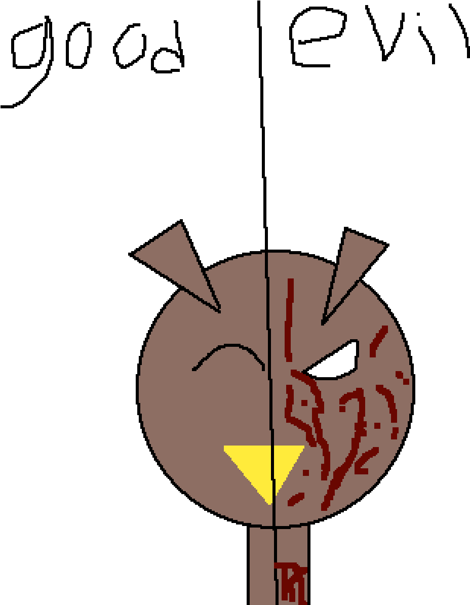 Good And Evil Versions Of My Owl Oc - Cartoon Clipart (1200x1200), Png Download
