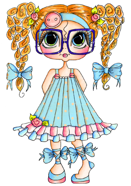 Dibujos De Munecas Tiernas De Ojos Grandes Clipart (494x640), Png Download