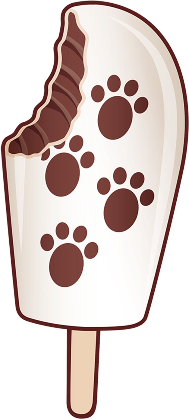 Choc Mint Paw Print Paddle Pop Clipart (1500x1500), Png Download