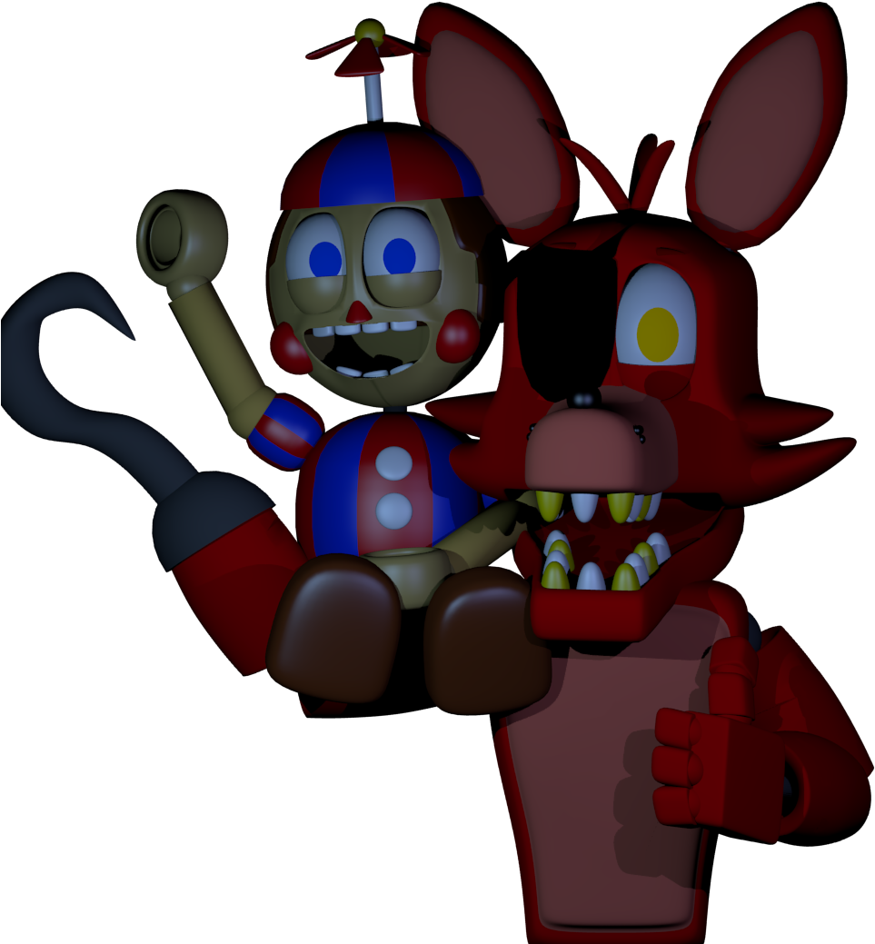 Foxy And Bb - Cartoon Clipart (1000x1080), Png Download