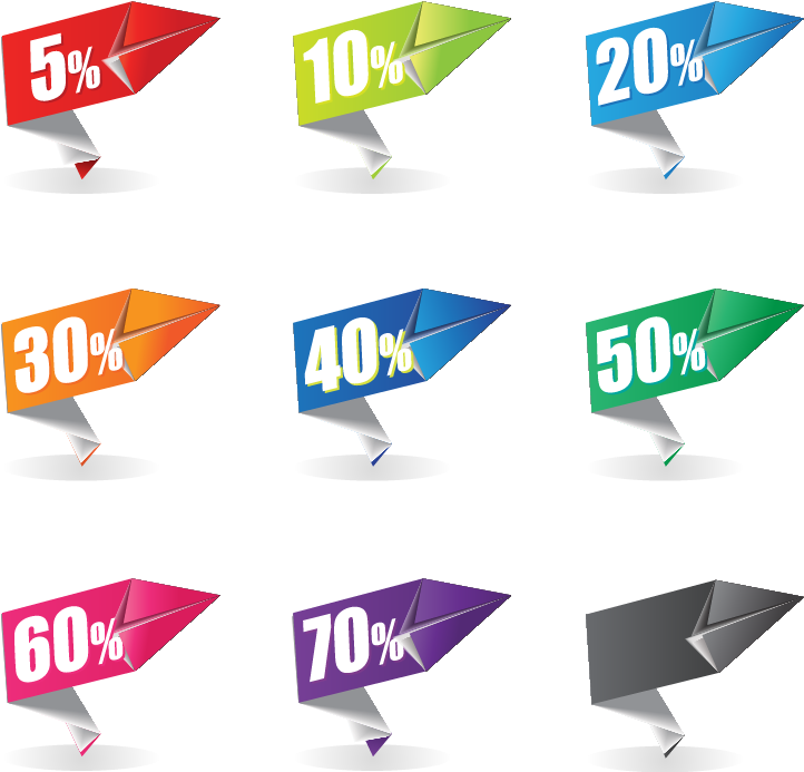 Colorful Origami Sale - Sale Label Png Free Clipart (721x753), Png Download