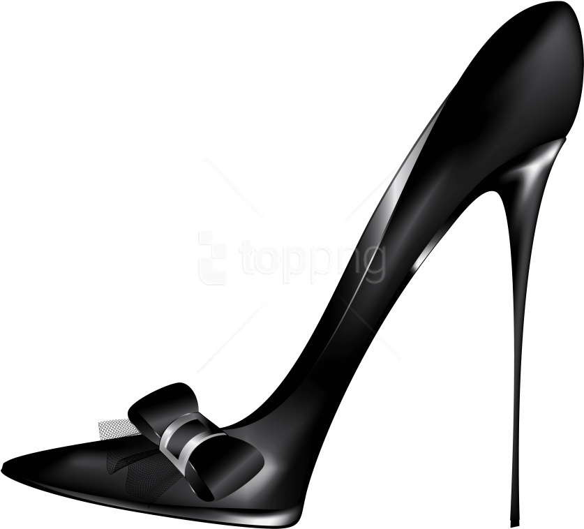 Free Png Download Black High Heels With Bow Clipart - High-heeled Shoe Transparent Png (850x772), Png Download