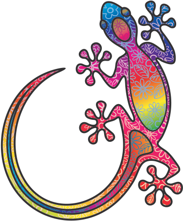 Colorful Clipart Gecko - Hd Colorful Lizard Clipart - Png Download (600x600), Png Download