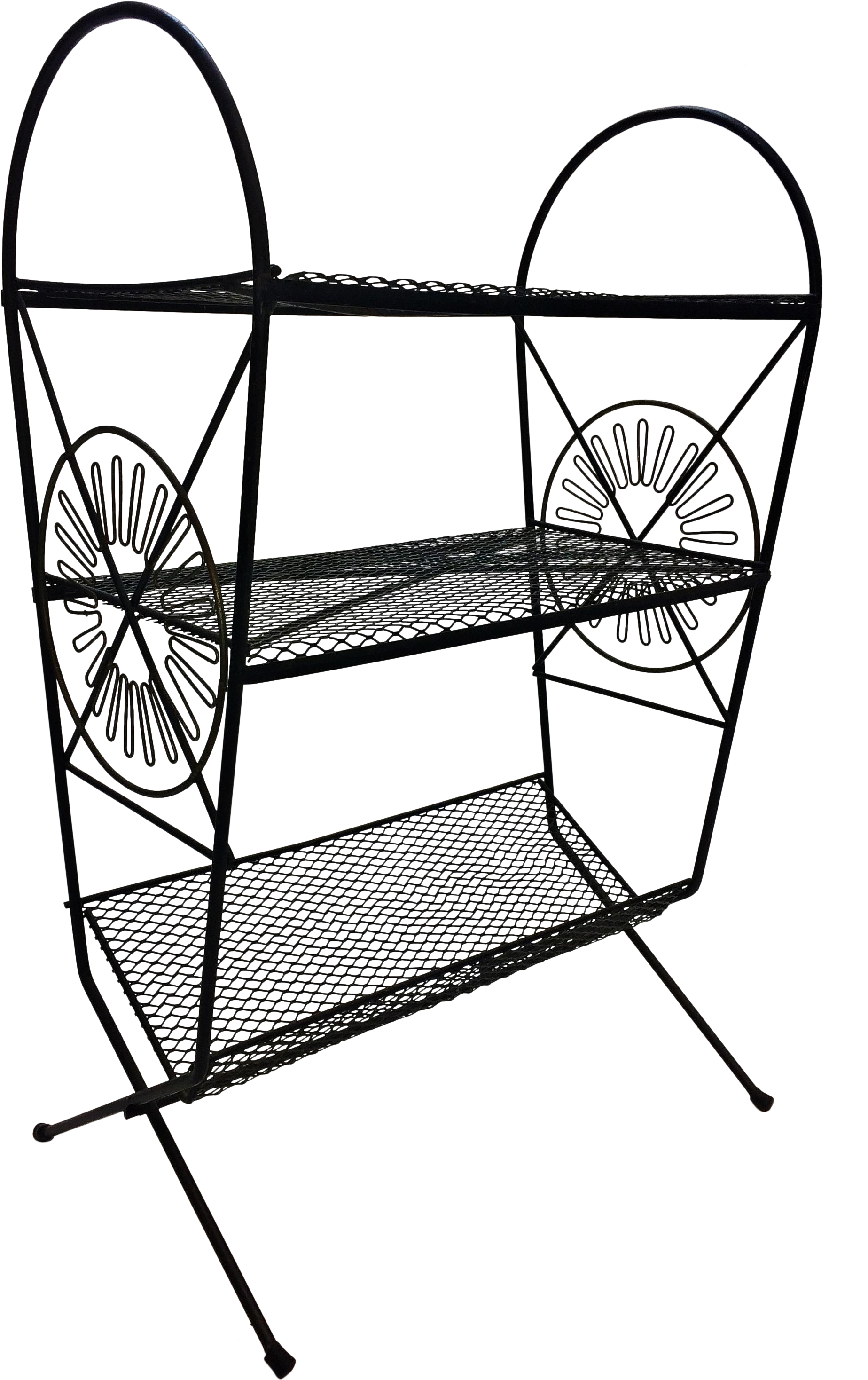 Mid Century Modern Black Wire Record Rack - Shelf Clipart (1942x3257), Png Download