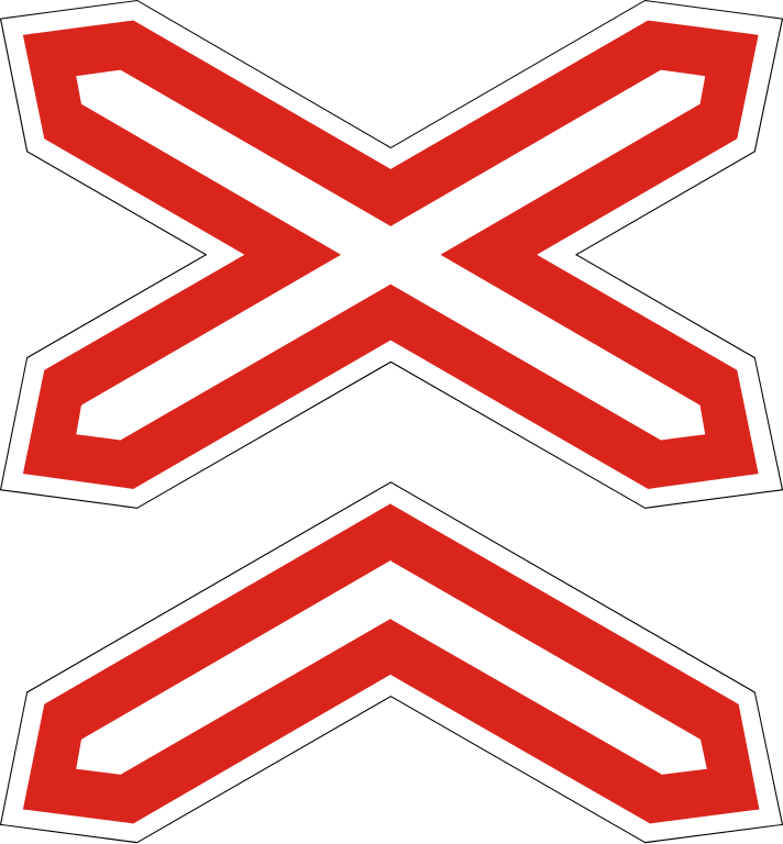 30 Warning-railroad With Two Or More Tracks - Traffic Sign Clipart (712x768), Png Download