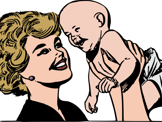 Mother And Baby Clipart Mother Nature - Drawings Mother Child - Png Download (640x480), Png Download