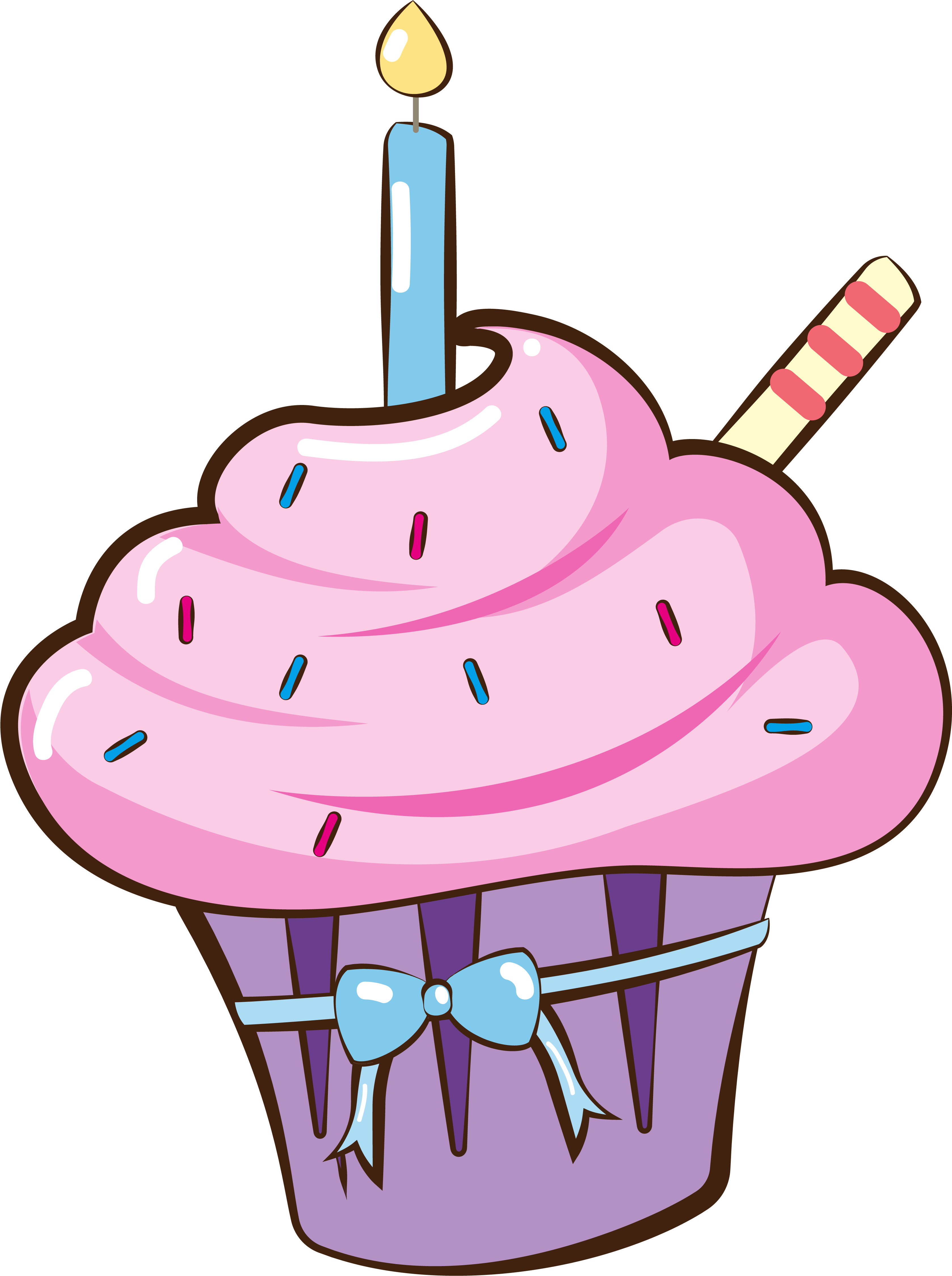 Cake Candle Birthday Hand Drawn Png And Vector Image Clipart (8334x8334), Png Download