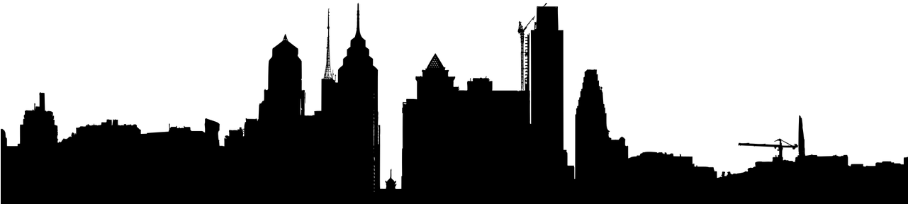 Philadelphia Skyline Silhouette - Philadelphia Clipart (1280x423), Png Download
