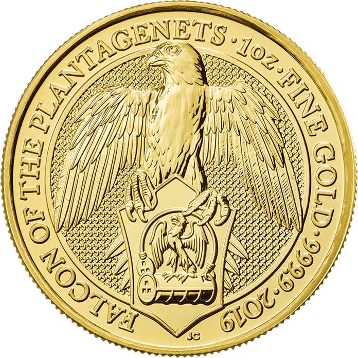 The Queen's Beasts 2019 Falcon 1 Oz Gold Coin - Currency Gold Coins Clipart (696x696), Png Download