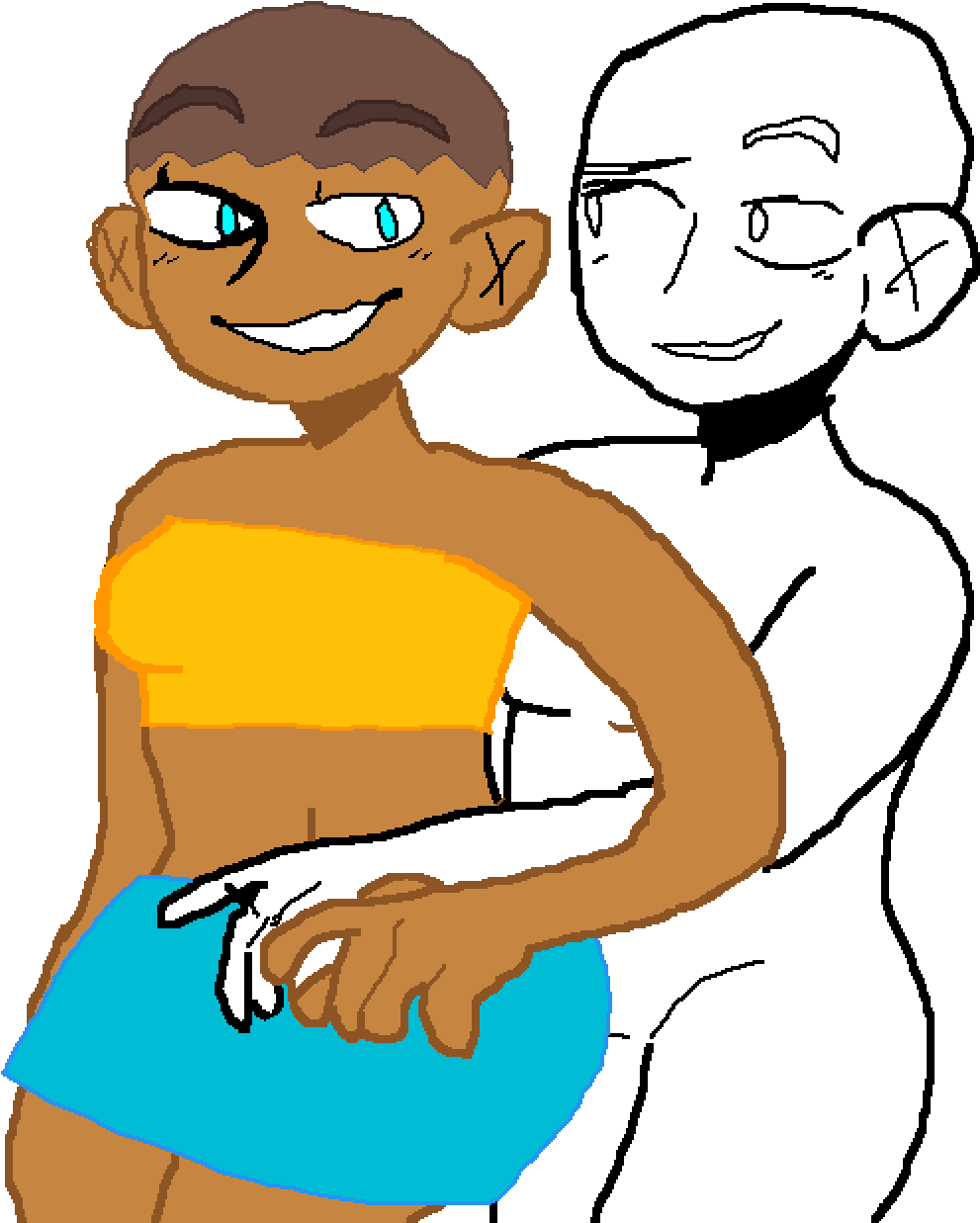 Gabby With A Kind Person - Cartoon Clipart (1400x1400), Png Download