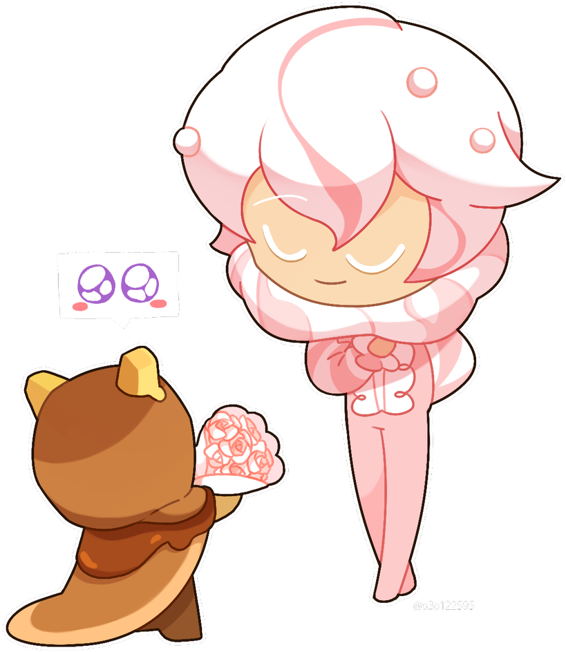 뼝쓰 리퀘박쓰 Requested Whipped Cream Cookie And Pancake - Cartoon Clipart (1200x1125), Png Download