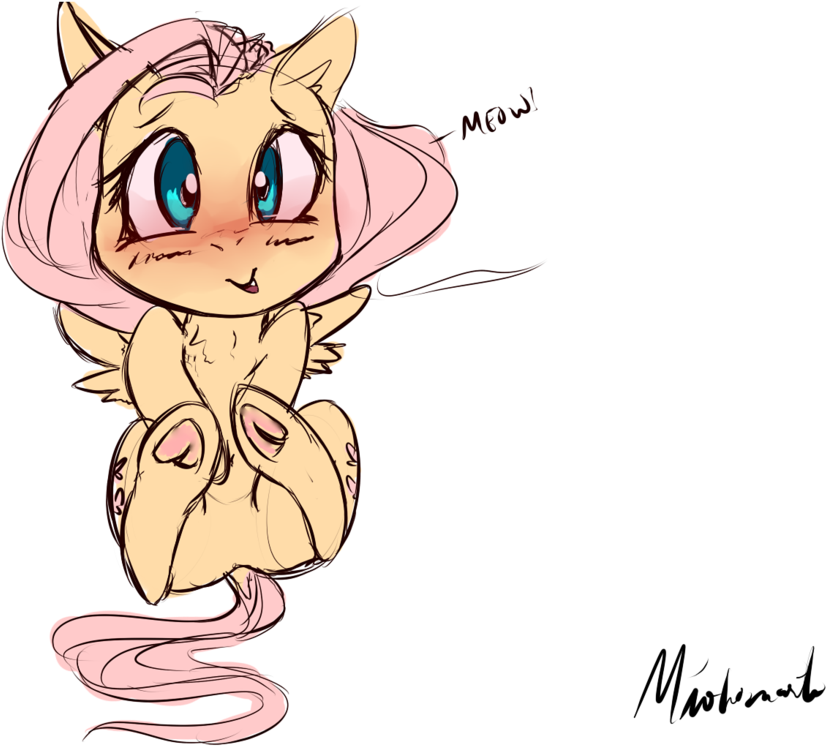 Fluttershymy Little Pony - Cartoon Clipart (1024x790), Png Download
